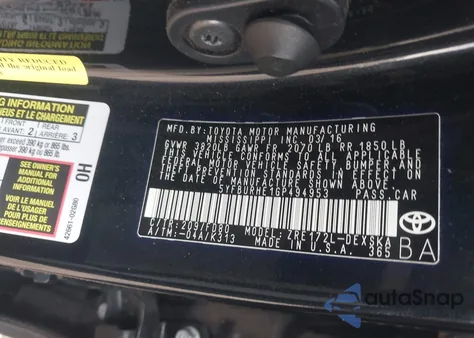 2016 Toyota Corolla S Plus from USA, damaged, VIN 5YFBURHE1GP494953